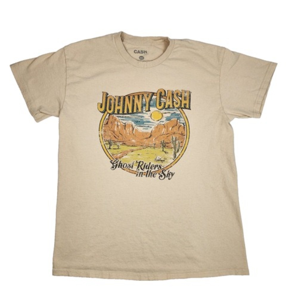 Johnny Cash Ghost Riders in The Sky‎ Fashion Nova T-Shirt Size M Cream